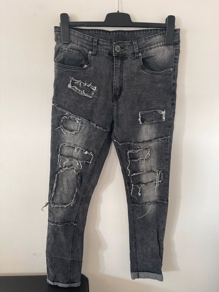 Jean slim destroy John h taille 34 gris