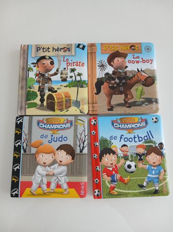 Lot de 4 livres "P'tit héros" et "P'tits champions" - Fleurus