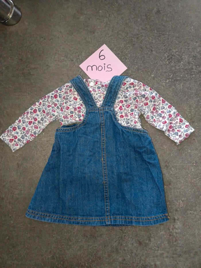 Ensemble robe jean bleue 6 mois - photo numéro 3