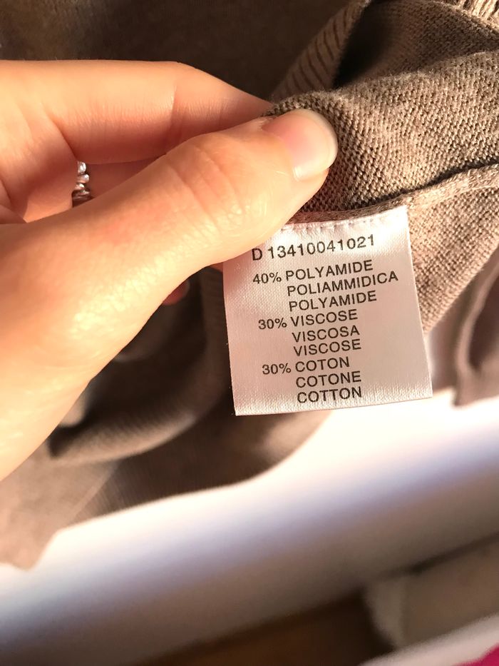 Pull long col roulé marron clair Carnet de vol taille L - photo numéro 9