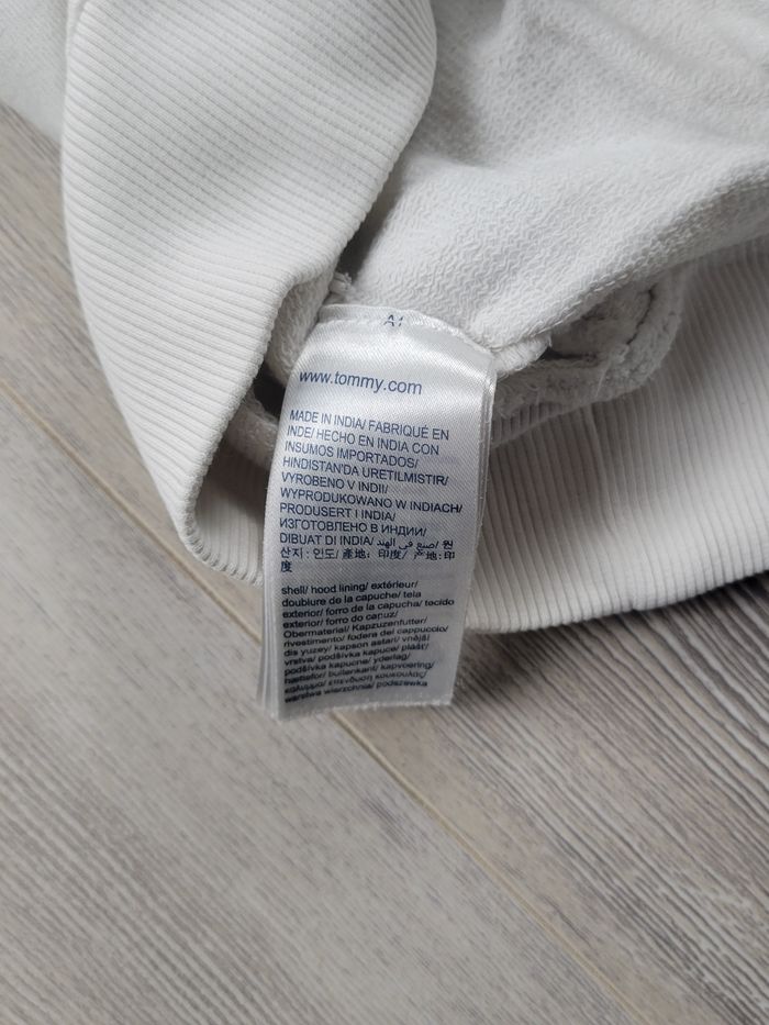 Sweat à capuche Tommy Hilfiger blanc – Taille M – Logo 1985 - photo numéro 8