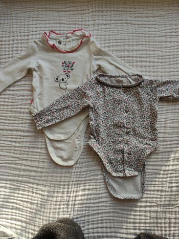 Lot de 2 bodies fille 3 mois Obaibi manches longues