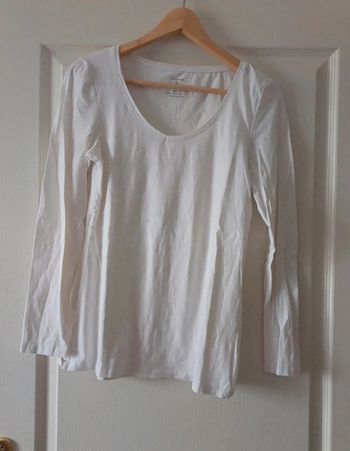 T-shirt blanc uni manches longues Taille S primark