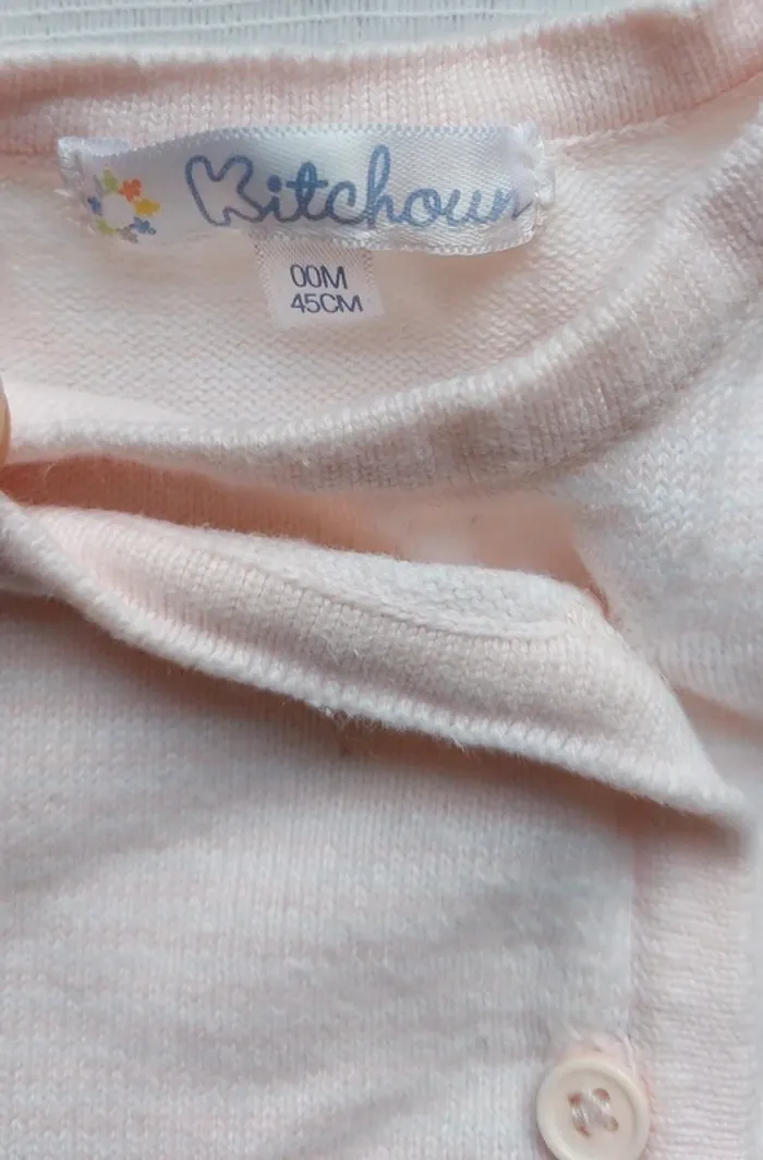 Gilet rose clair Kitchoun, en très bon état, taille naissance - photo numéro 2