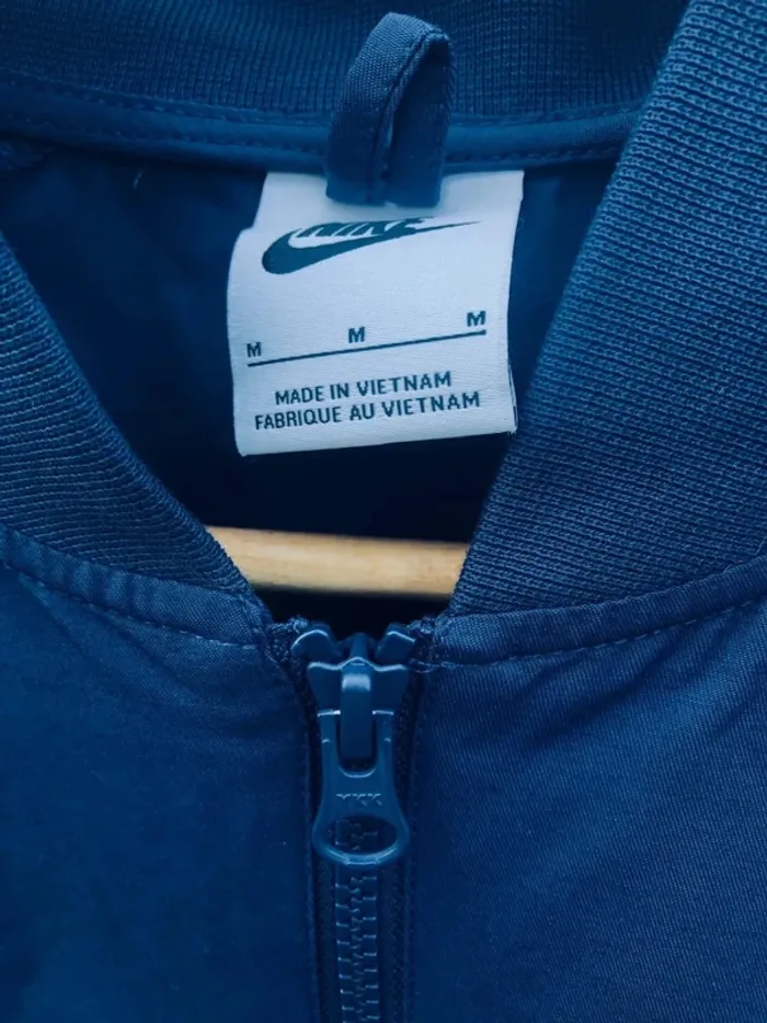 Nike Full Zip Bomber Jacket Navy blue Mens M - photo numéro 3