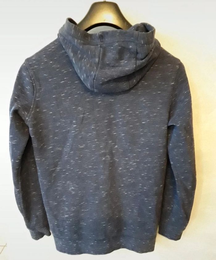 Gilet à capuche bleu chiné - photo numéro 2