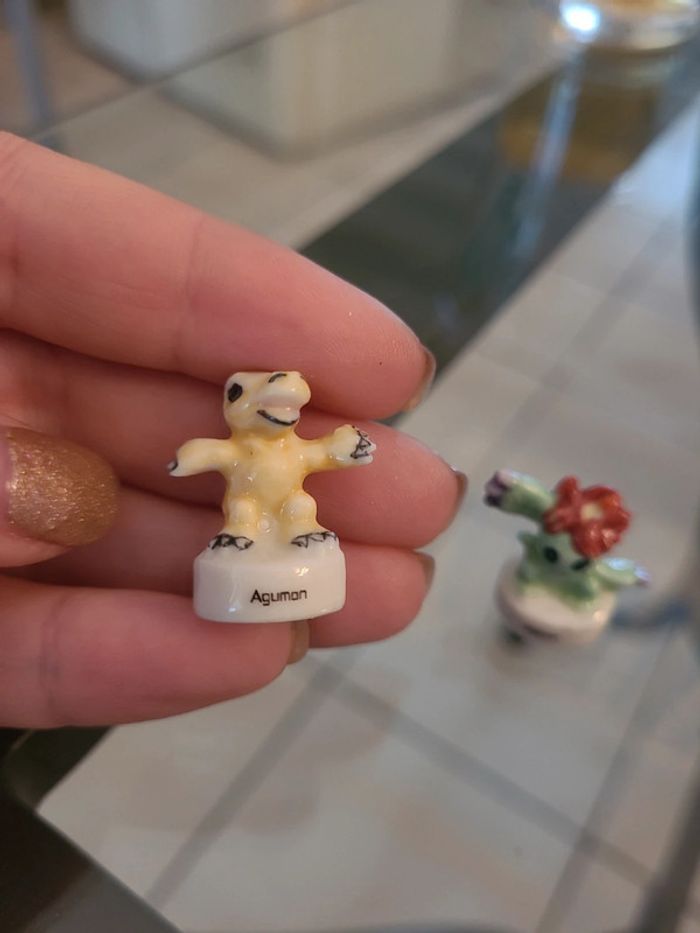 2 fèves pokemon aguman et palmon - photo numéro 2