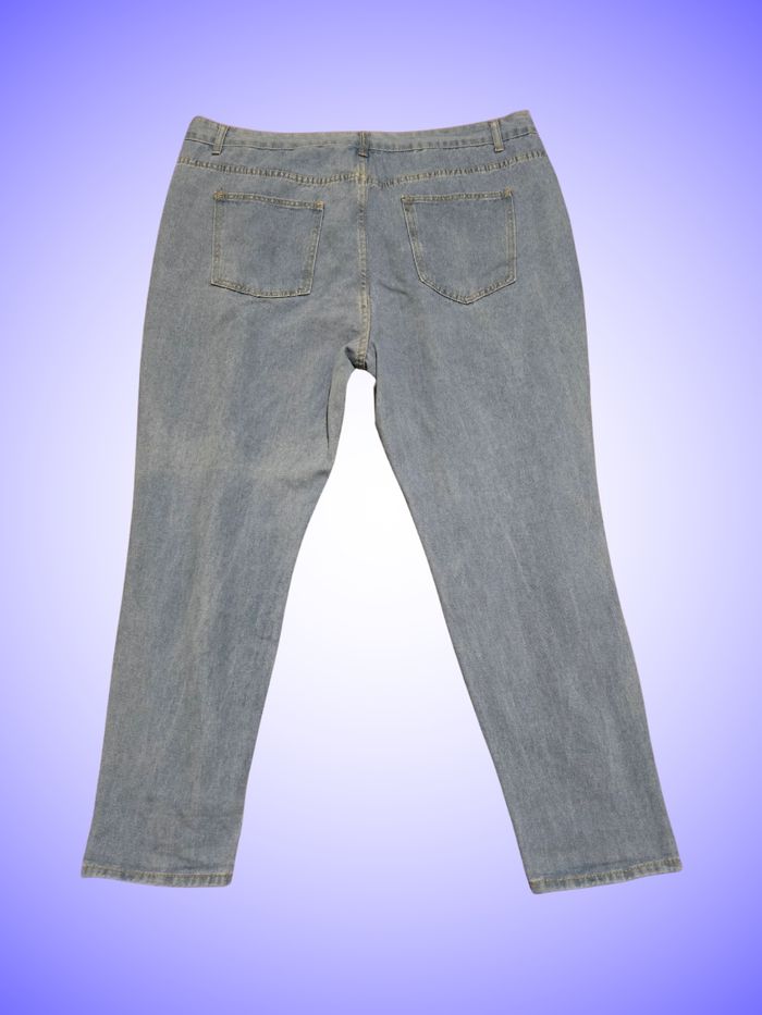 Jean Mom Taille Haute Bleu Clair Coupe Flatteuse & Look Vintage Taille 50 5XL Boohoo - photo numéro 2