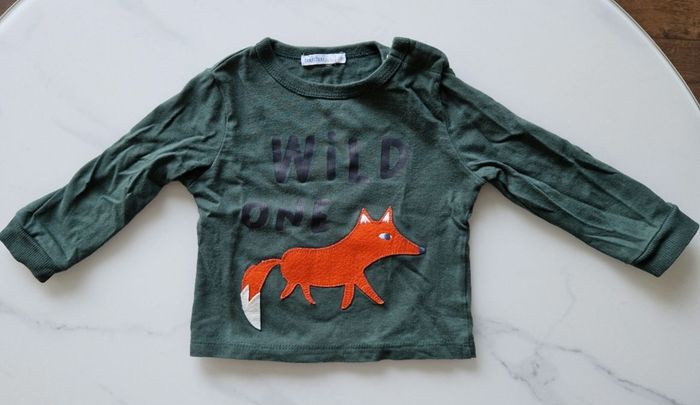 T-shirt vert Renard "Wild one" 9 mois