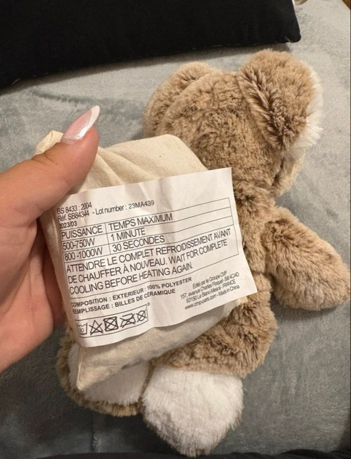 Bouillotte ourson à bille