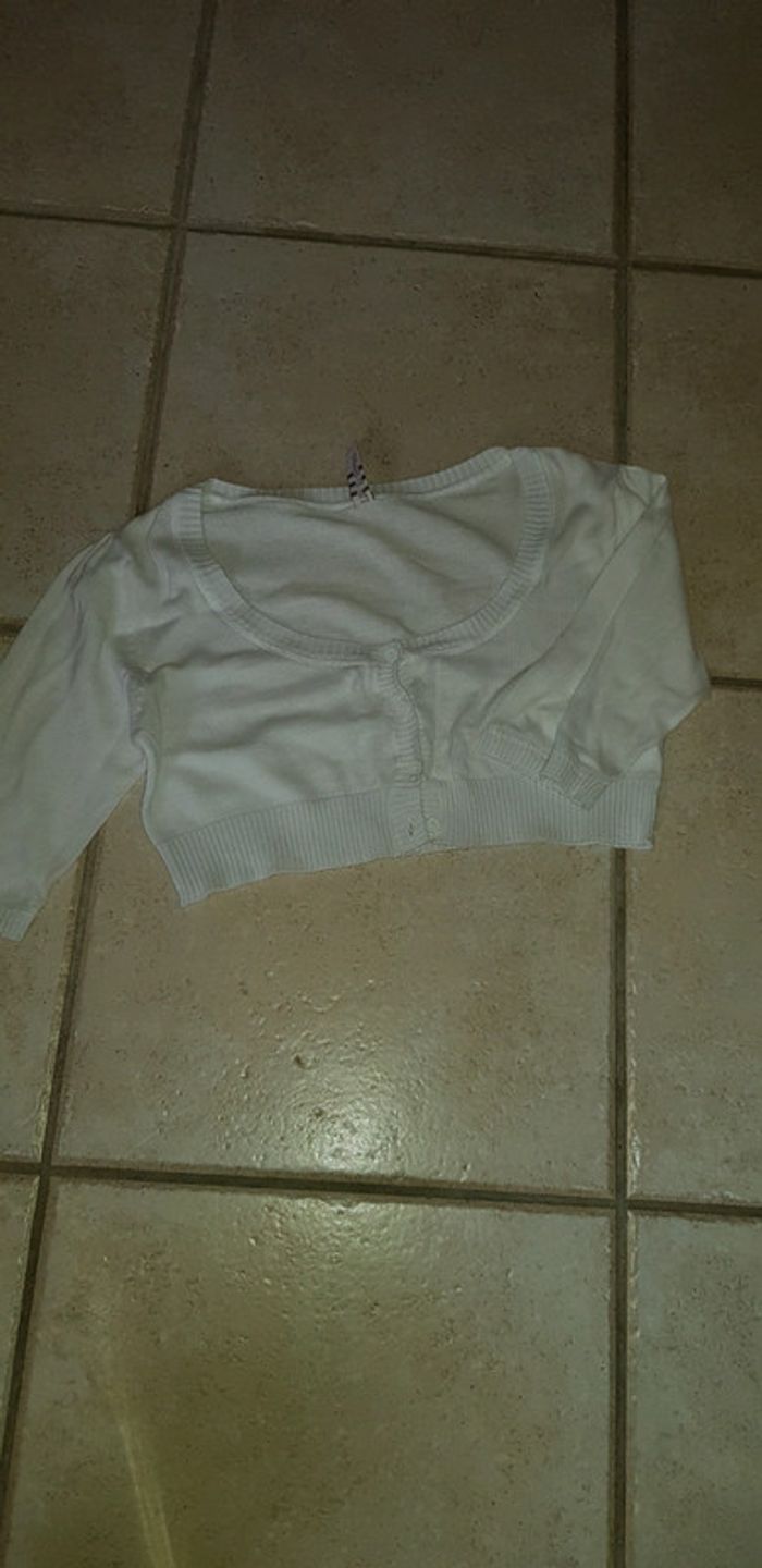 Boléro court blanc manches 3/4