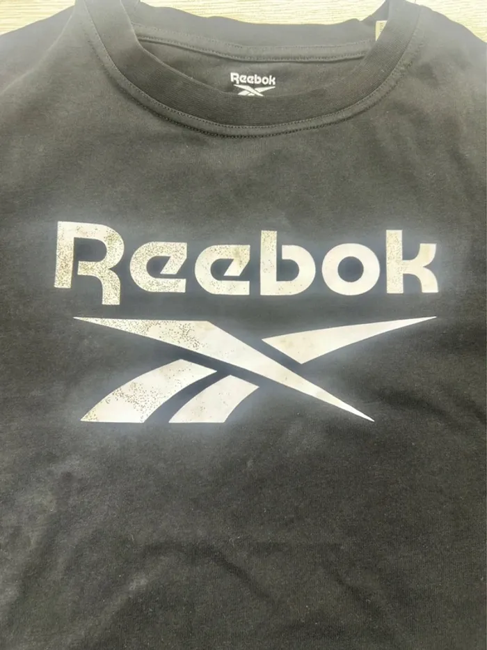 T-shirt Reebok noir homme logo vintage sport training gym casual streetwear L - photo numéro 5