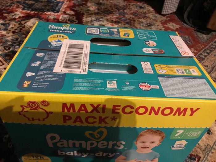 Neuf maxi paquet de couches pampers baby dry taille 7 soit 72 couches - photo numéro 2