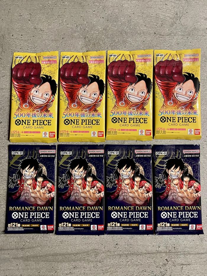 8 boosters cartes manga one piece neufs
