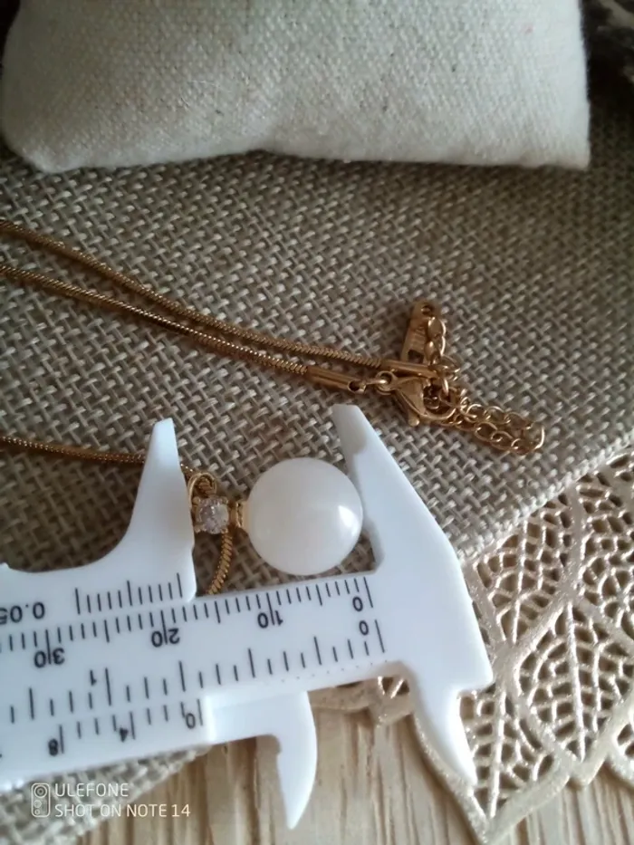 Collier perle de lune naturelle 10mm - photo numéro 3