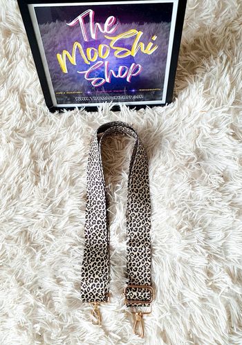 Sangle de sac à main sac banane petit motif léopard noir beige neuve