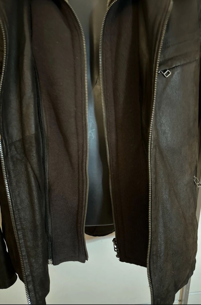Blouson aviator, cuir, marron, fourrure, polaire, amovible, rembourrés pour le grand froid homme 50 - photo numéro 8