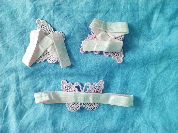 Lot de parure papillons brodés pour bébé fille - photo numéro 4