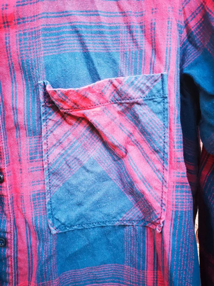 Chemise femmz à carreaux rouge et bleu Kiabi - photo numéro 2