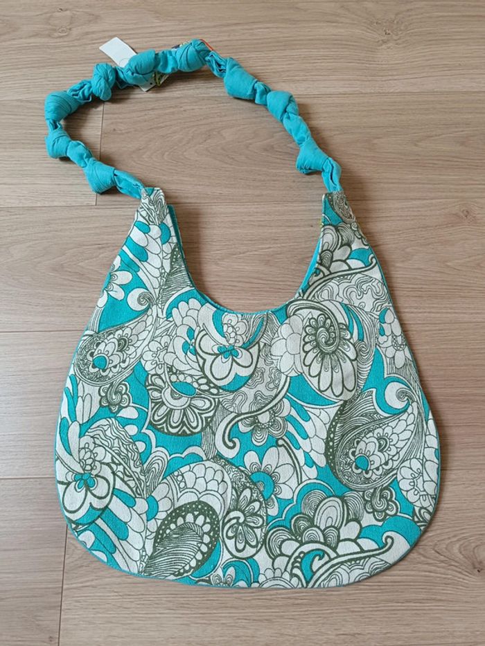 Sac tissu brodé de perles - photo numéro 2