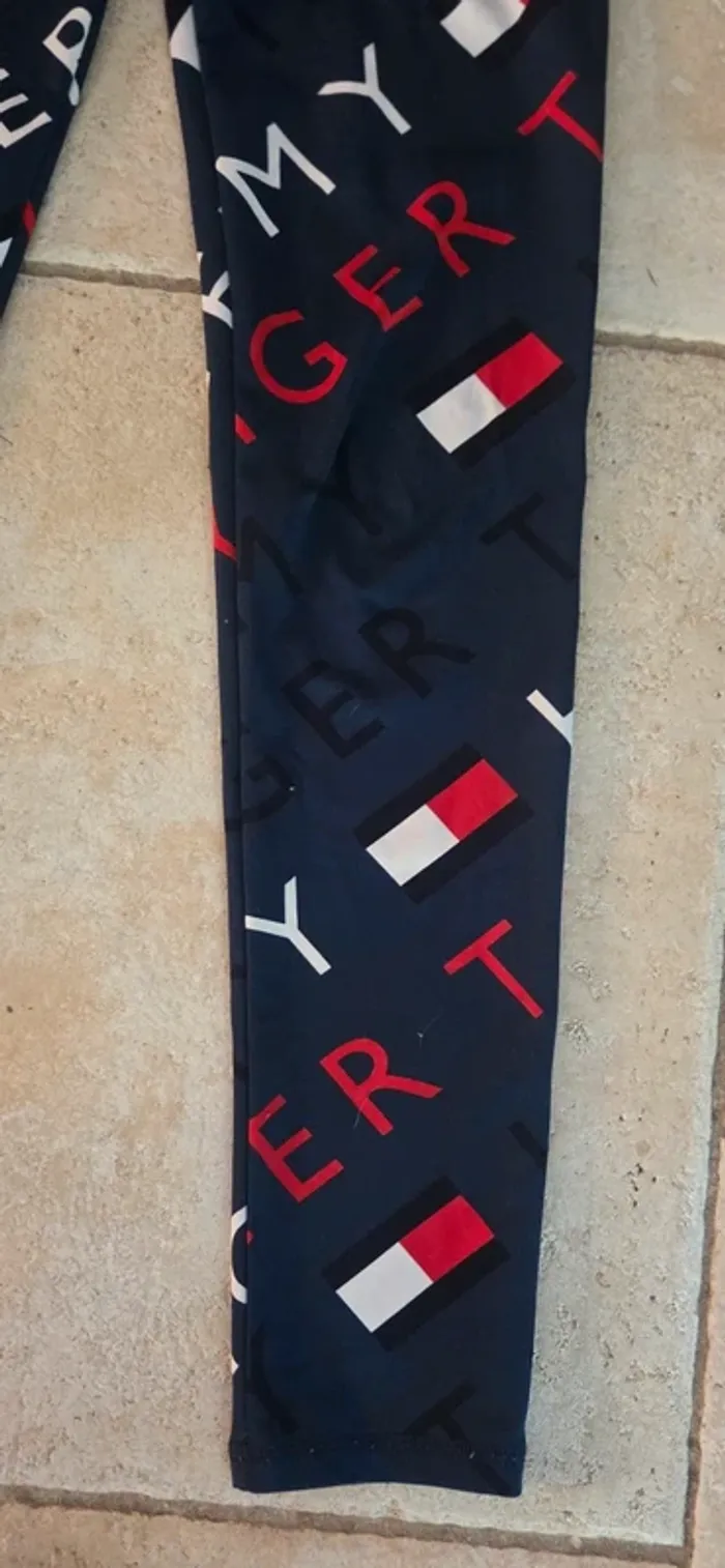 Legging Tommy Hilfiger fille 14 ans / XS femme Bleu logo all over - photo numéro 6