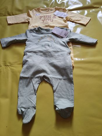 lot de 2 pyjamas garcon en coton 53 cm 1 mois