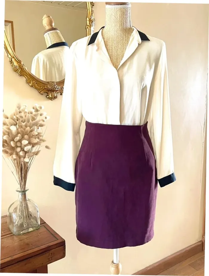 Sublime Jupe Vintage Kiabi - Bordeaux/Aubergine - Touché Pêche - photo numéro 4