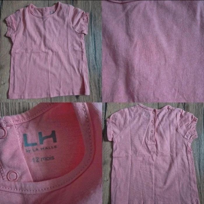 🌞 Lot 5 hauts été bébé fille 12 mois /80 cm Sequins, volants & couleurs - photo numéro 3