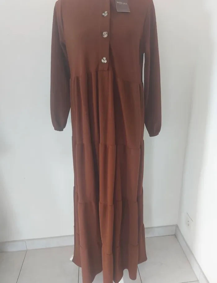 Robe femme T.U brune crêpe - photo numéro 4