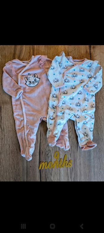 Lot de 2 pyjamas marie 9 mois