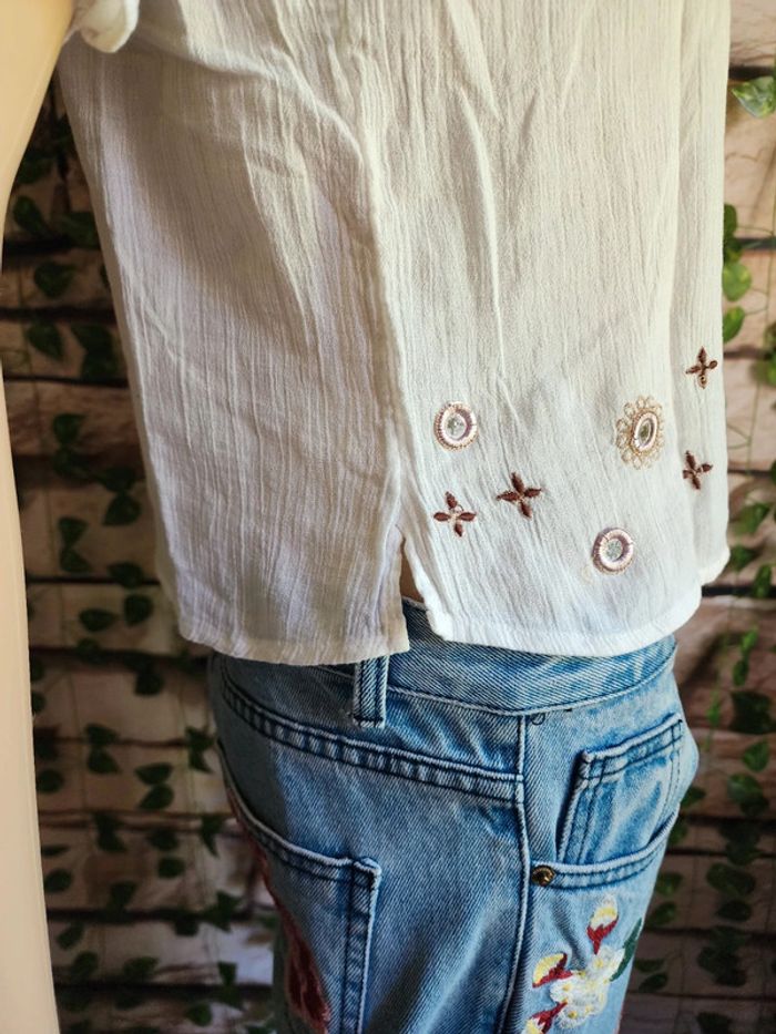 🌸T-shirt MC Blanc Kamksha Taille 36🌸 - photo numéro 4