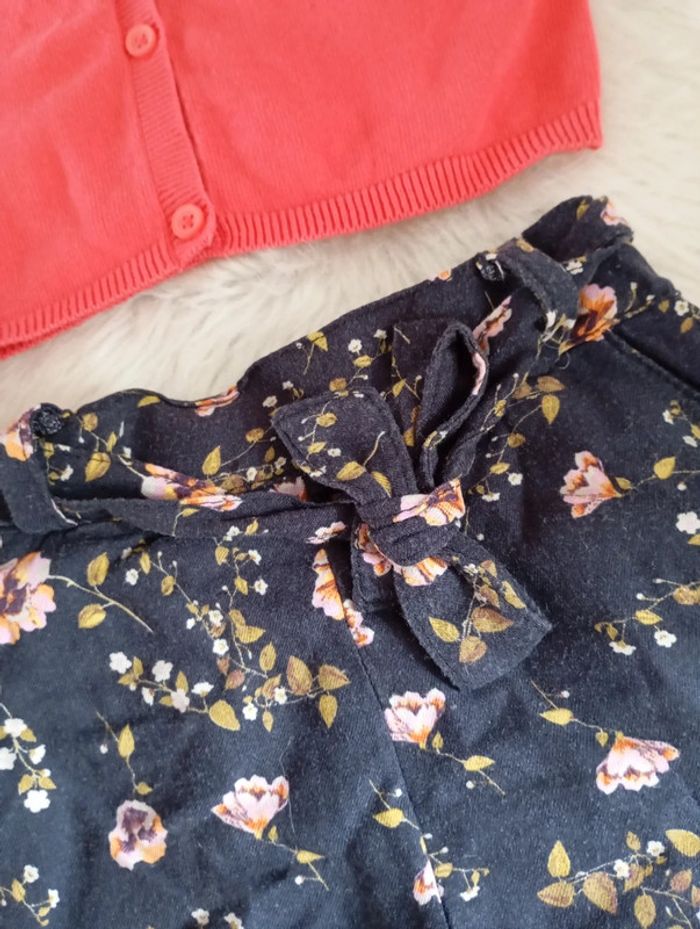 LC kids by little cigogne 🔆 ensemble short liberty + gilet ajouré 4 ans - photo numéro 3
