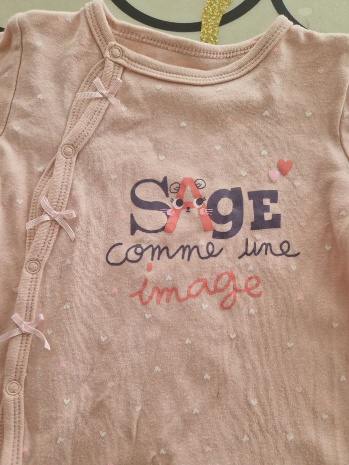 Pyjama coton rose 6 mois - photo numéro 2