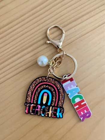Porte-clé maîtresse arc-en-ciel léopard – Cadeau de fin d’année neuf
