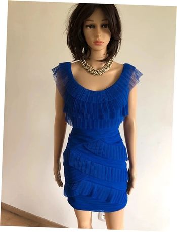 Robe bleue neuve sans manches avec volants Morgan taille S (valeur 85€)