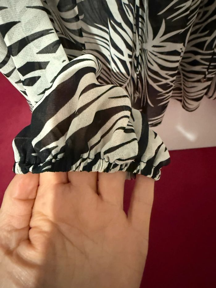 Blouse semi transparente motif tropical grace&mila M - photo numéro 7