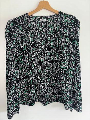 Blouse Motif Vert/Noir/Blanc/Gris 42