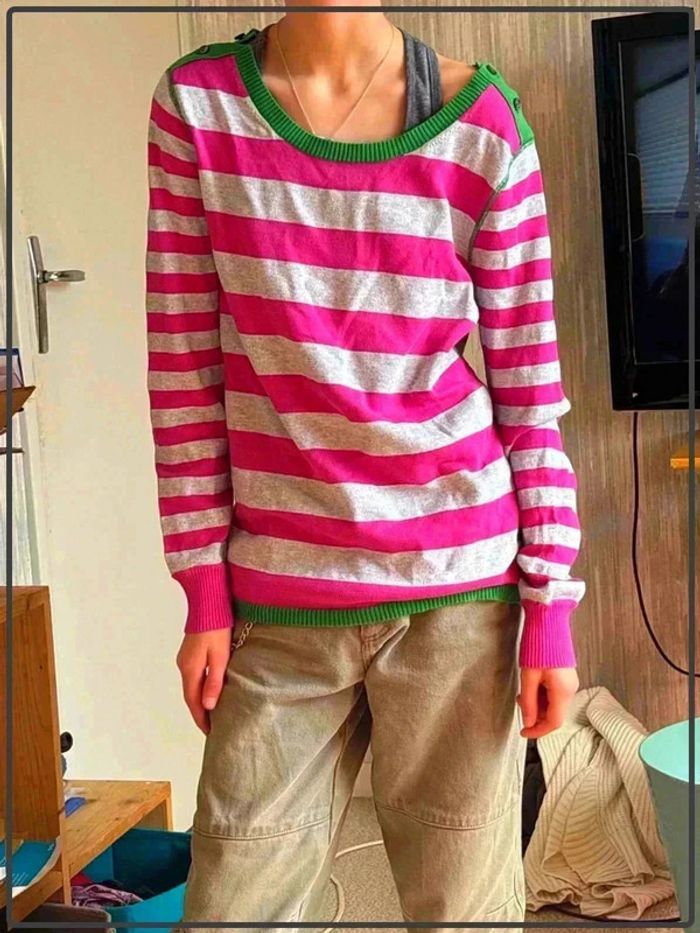 Pull fin à rayure taille 38 marque Tommy Hilfiger