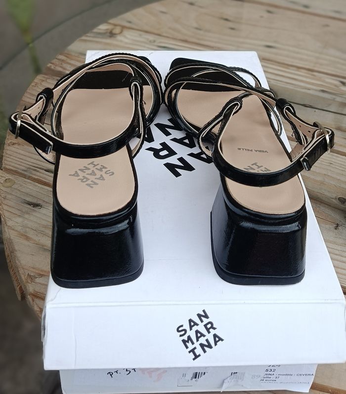 Chaussures San Marina Femme, sandales Ceveras, cuir, taille 37. Neuves - photo numéro 5