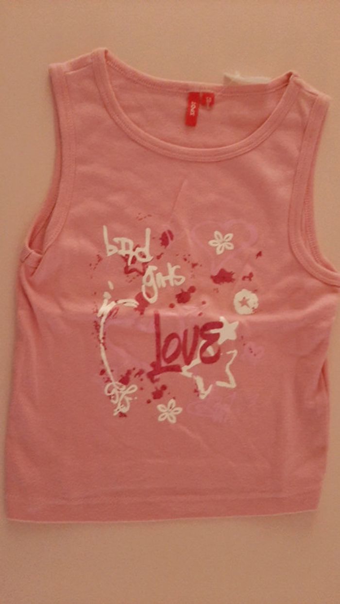 T shirt sans manche fille rose