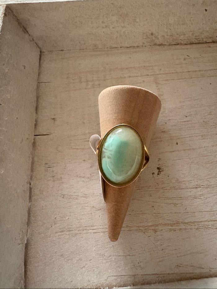 Bague dorée et bleu T7 - photo numéro 2