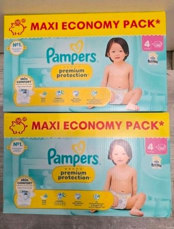 🍼 Pampers Premium Protection – Taille 4 (9–14 kg) – Lot 2x90 couches – Neuf