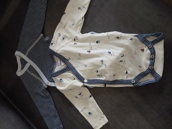 lot de 2 bodies manches longues garcon absorba 53 cm 1 mois 