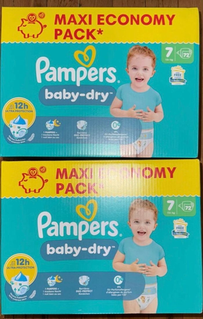 Lot de 2 cartons  Pampers taille 7