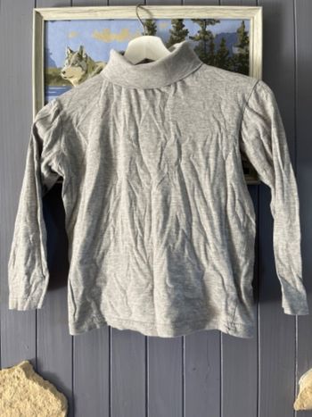 Col roulé manches longues gris taille 10 ans