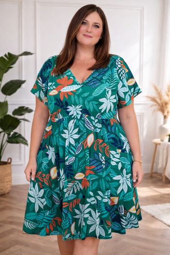 Robe jungle mystique tropicale vert et multicolore Femme taille 54 marque Missguided 💍 