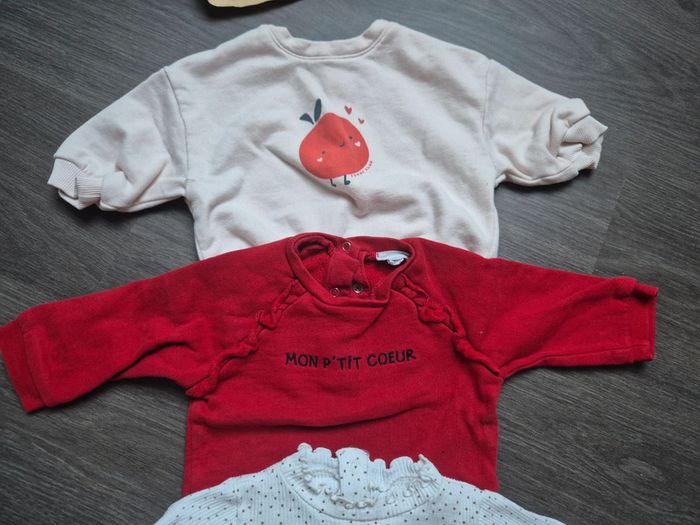 Magnifique lot de 2 sweats et 1 t-shirt 3 mois - photo numéro 3