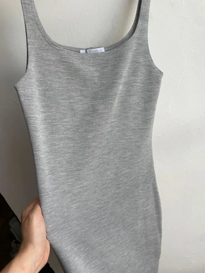 Robe moulante gris chiné Zara - photo numéro 3