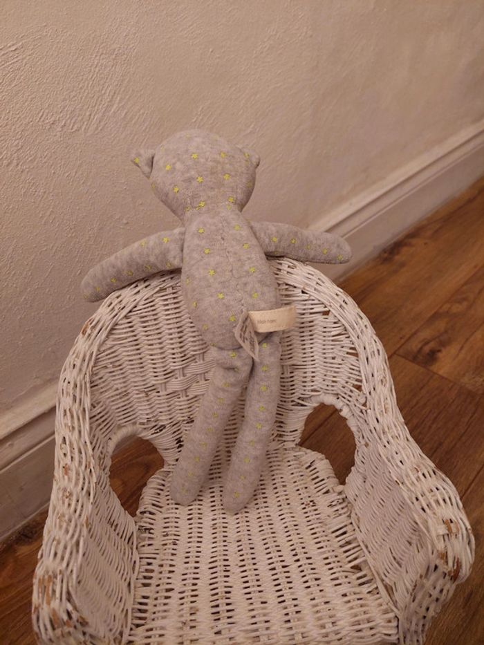 Doudou chat gris et étoiles jaunes Bout'chou - photo numéro 4