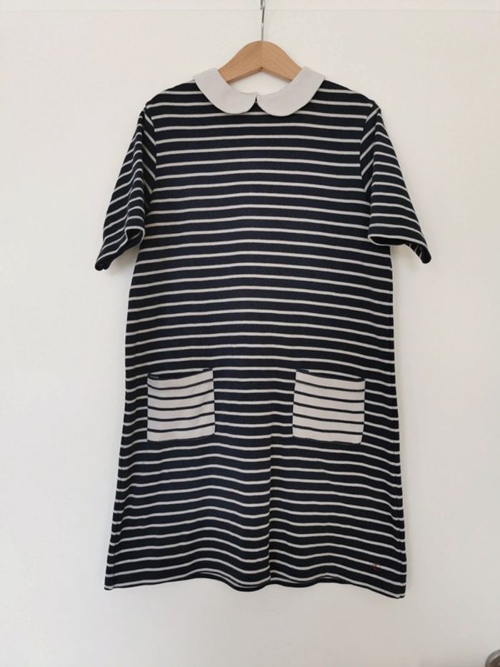 Robe rayée marine Petit Bateau 10 ans